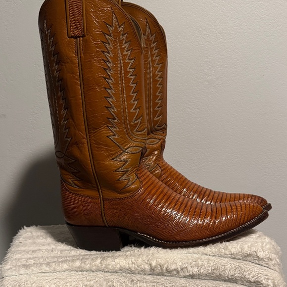 Real lizard Dan Post Brown Western Boots main image 5